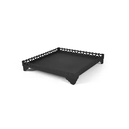 AKTÜRKLER Mat Siyah Lazer kesim Kare Soba Altlığı Orta boy 63x63