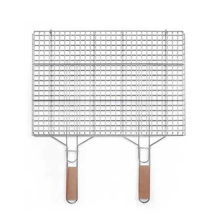 AKTÜRKLER 48x33 Çift Kulplu Büyük kafesli Krom Tel ızgara